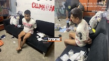 ¡LO AGARRARON DURMIENDO! Barrista de la ‘U’ cae con revólver, municiones, machetes, explosivos y marihuana