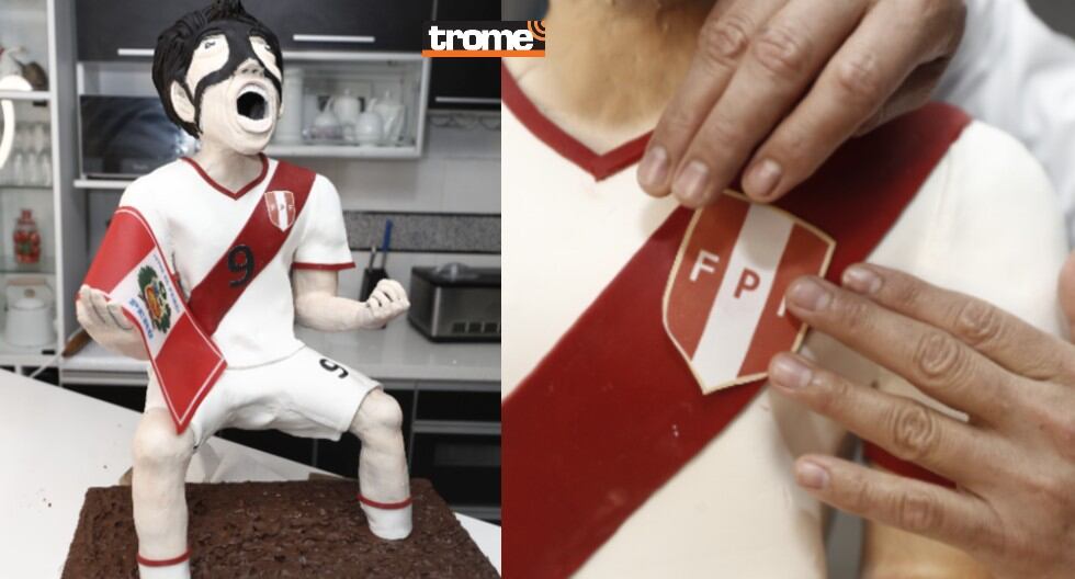 Chef Juan Carlos y su equipo elaboran escultura de chocolate de Gianluca Lapadula con uniforme de la selección y gritando goooool. (Trome / César Campos / Isabel Medina)