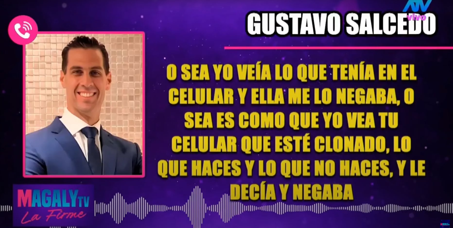 Declaraciones que brindó el aún esposo de Maju Mantilla a Magaly Medina. (Fuente: ATV)