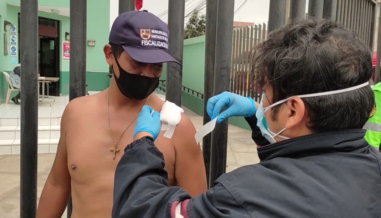 Trabajador edil acabó con un corte en el hombro (Difusión)