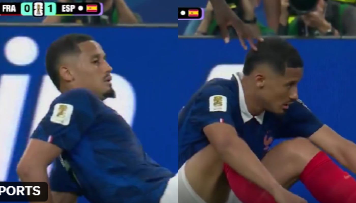 ¡Golpe para Francia! Saliba enciende las alarmas tras salir lesionado ante España (VIDEO). (Foto: Direc TV Captura)