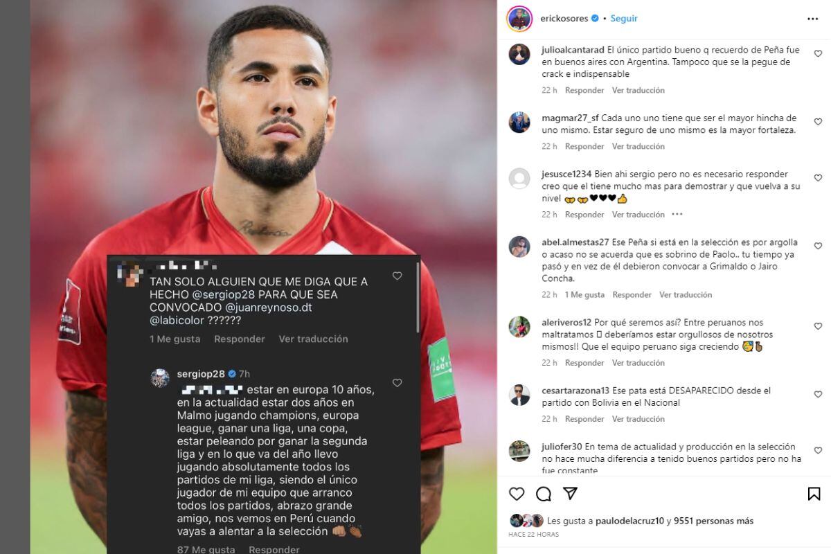 Sergio Peña sería uno de los llamados por Juan Reynoso este viernes (@erickosores)