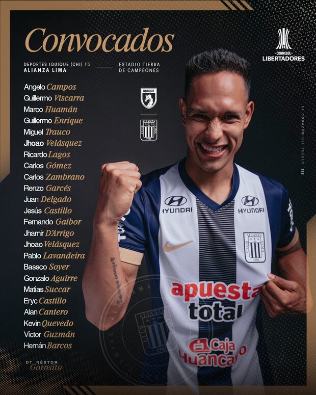 Lista completa de jugadores convocados. (Foto: Alianza Lima)