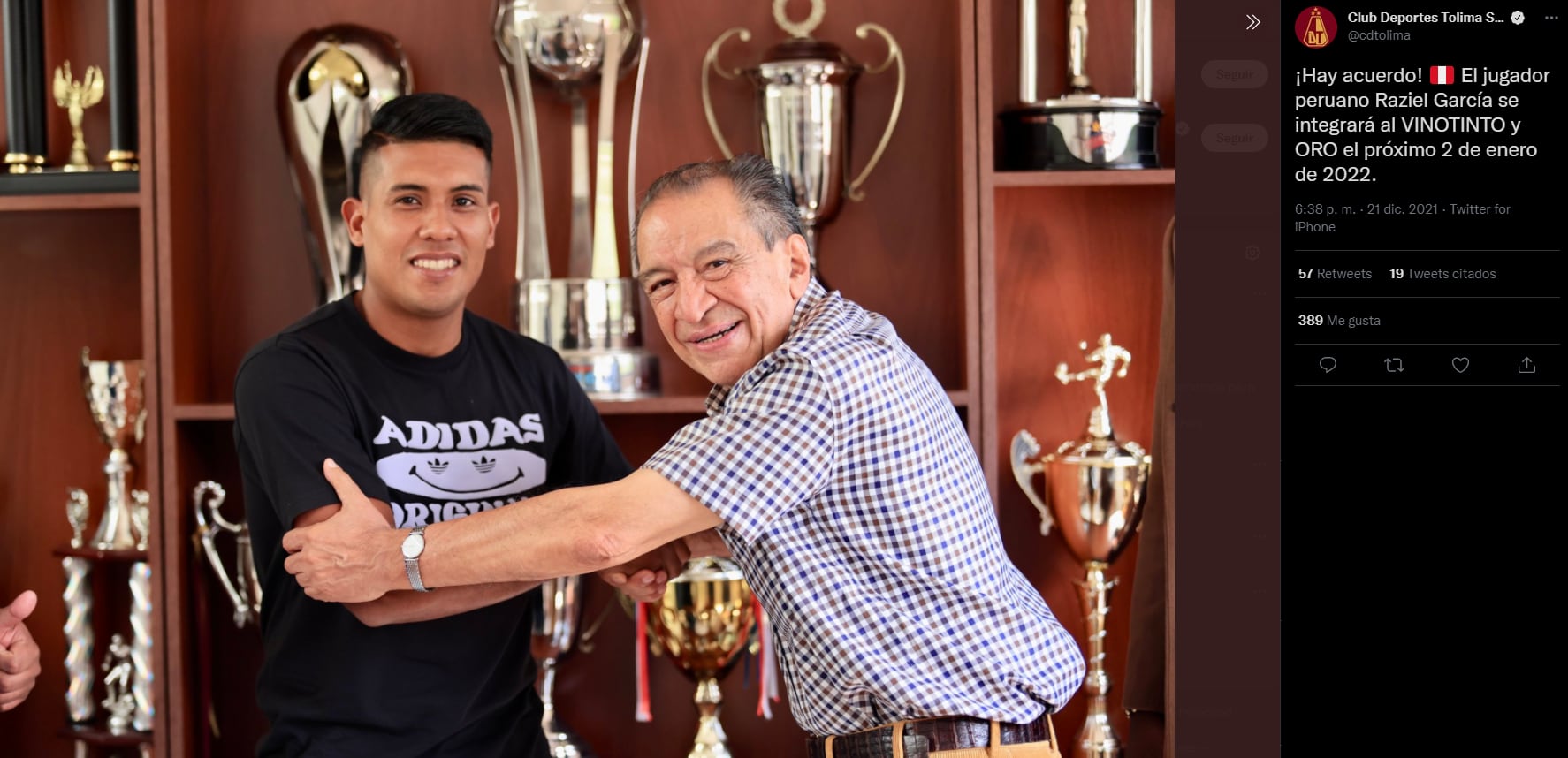 Raziel García se sumará a Deportes Tolima en la próxima temporada. (Captura)