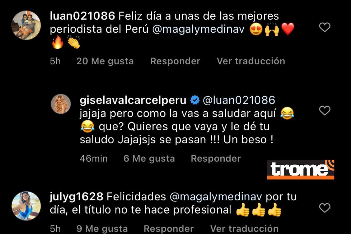 Seguidores de Gisela saludan a Magaly Medina en su post de Instagram