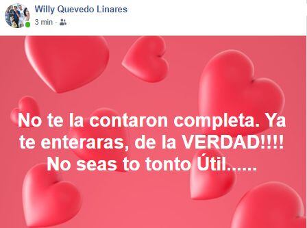 El mensaje del papá de Kevin Quevedo. (Captura)