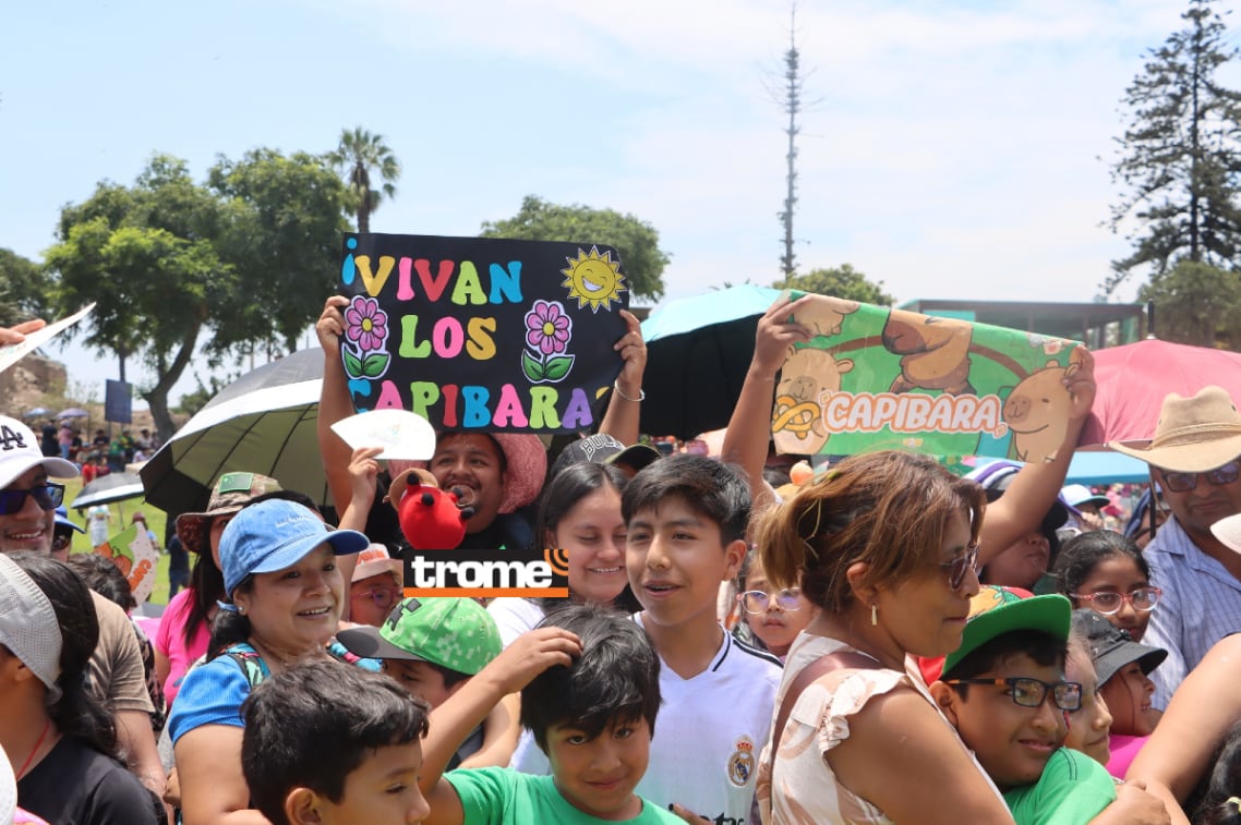 Los niños son los que más se emocionan conociendo a 'Wilson', el capibara. El Parque de Las Leyendas tiene nuevos ejemplares. (Trome).