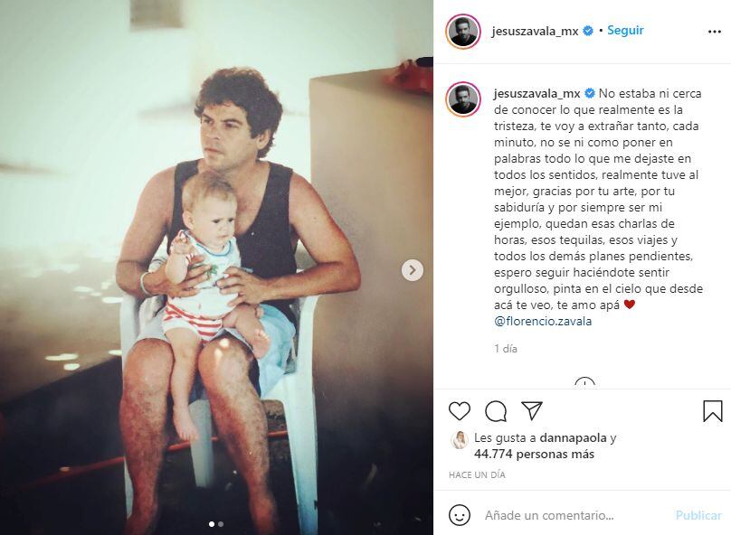 Jesús Zavaleta despidió a su padre a través de las redes sociales (Foto: Instagram)