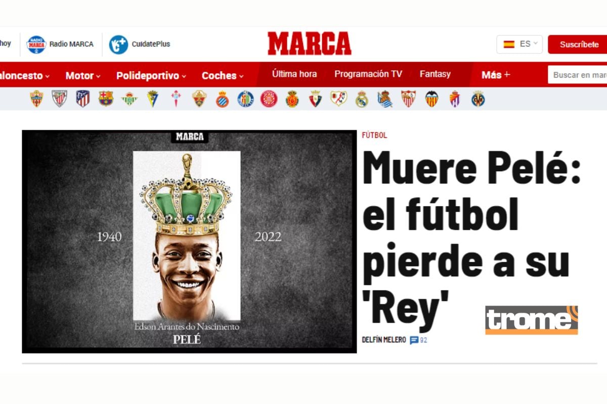 Diario Marca, en España, rindó honores al mejor futbolista de la istoria (@marca)
