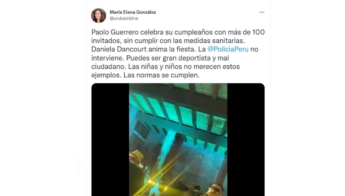 Hinchas de Paolo Guerrero enfrentados por fiesta del 'Deprdador' (Captura Twitter)