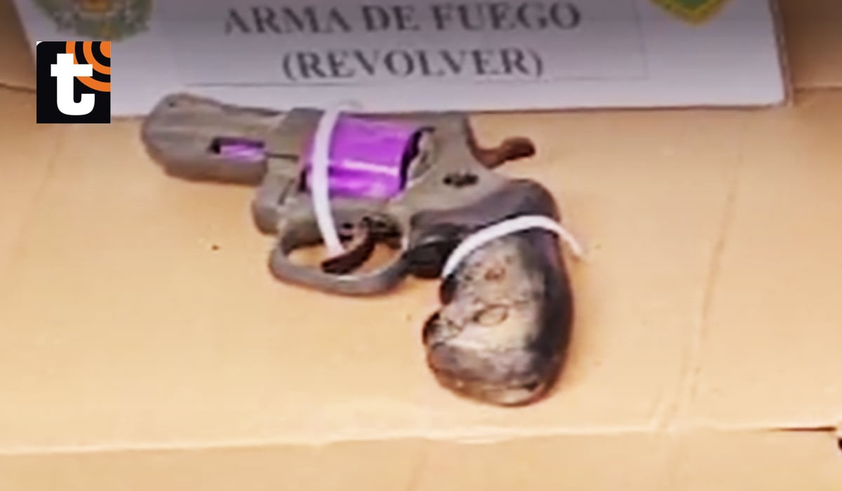 El arma con el que amenazaron a los trabajadores.