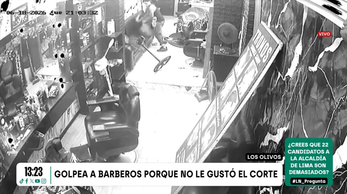 Hombre agrede a dos barberos dentro de establecimiento en Los Olivos por disconformidad por su corte de cabello y es intervenido.