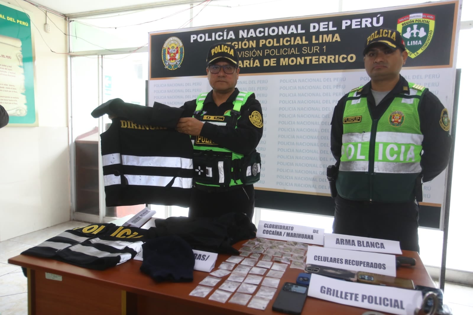 Policías de la comisaría de Monterrico atraparon a malhechores. (@photo.gec)