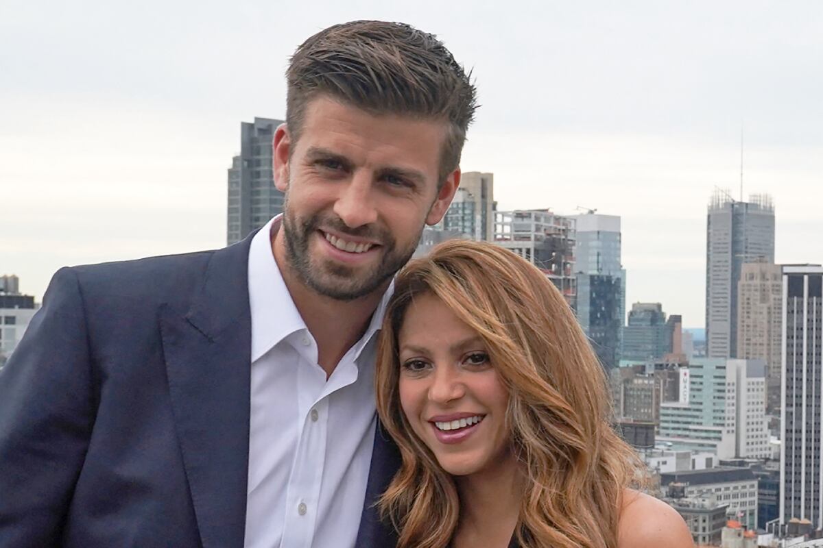 Shakira y Gerard Piqué cuando estaban juntos en el 2019 durante un encuentro por la Coda Davis (Foto: AFP)