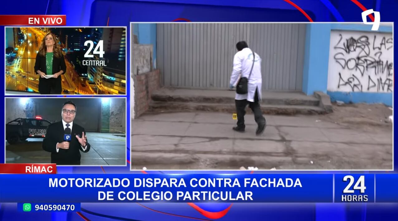 Sujetos disparan contra fachada de colegio en el Rímac.