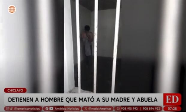 Hombre que cometió parricidio en Chiclayo, fue detenido, mientras vecinos intentaron lincharlo.