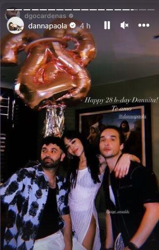 Danna Paola junto a sus amigos Diego Cardenas y Jorge Anzaldo. (Foto: @dannapaola).