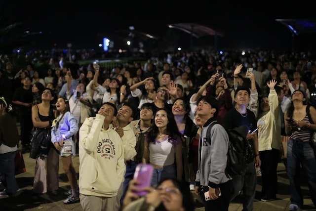 Show de drones para fans de BTS causó gran sensación entre sus fans. | (Foto: César Bueno @photo.gec)