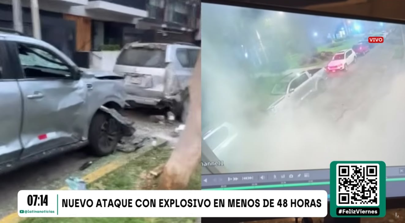 Cámara de seguridad registró detonación de explosivo frente a edificio en Trujillo.