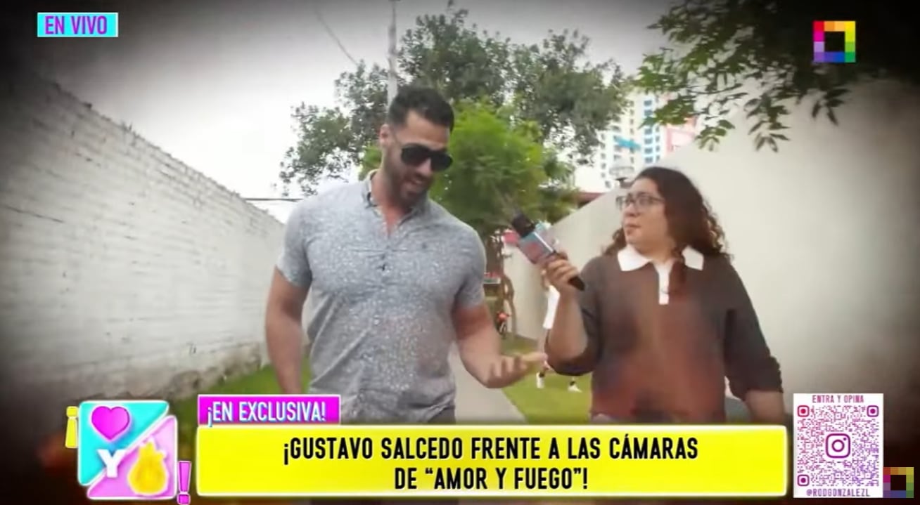 Gustavo Salcedo era entrevistado por 'Amor y Fuego', cuando camarógrafo sufrió caída.