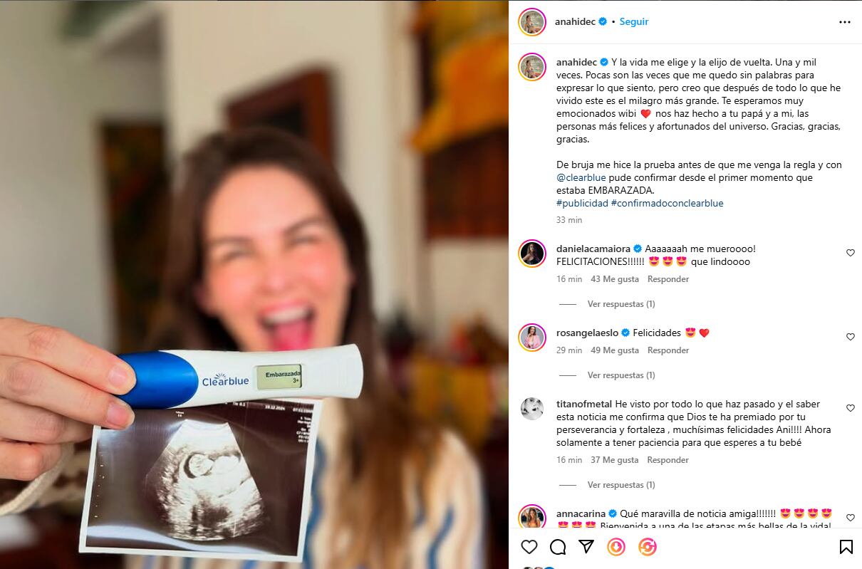 Anahí de Cárdenas anunció su embarazo a través de su cuenta de Instragram.