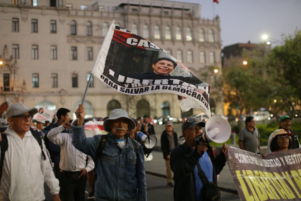 Diferentes gremios marchan contra el gobierno de José Jeri. Foto: Cesar Bueno @photo.gec