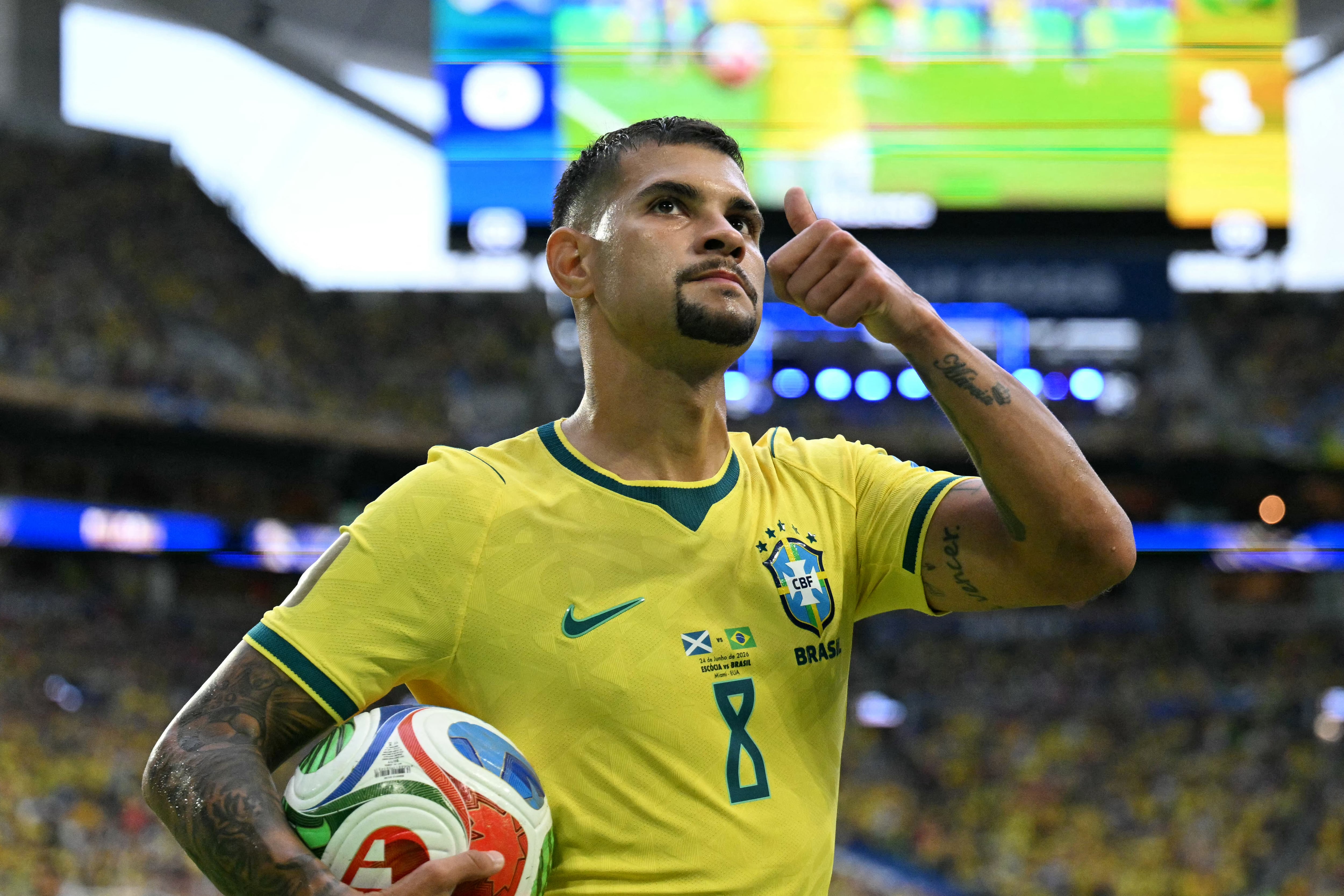 Bruno Guimaraes es el conductor de Brasil. (Photo by CHANDAN KHANNA / AFP)