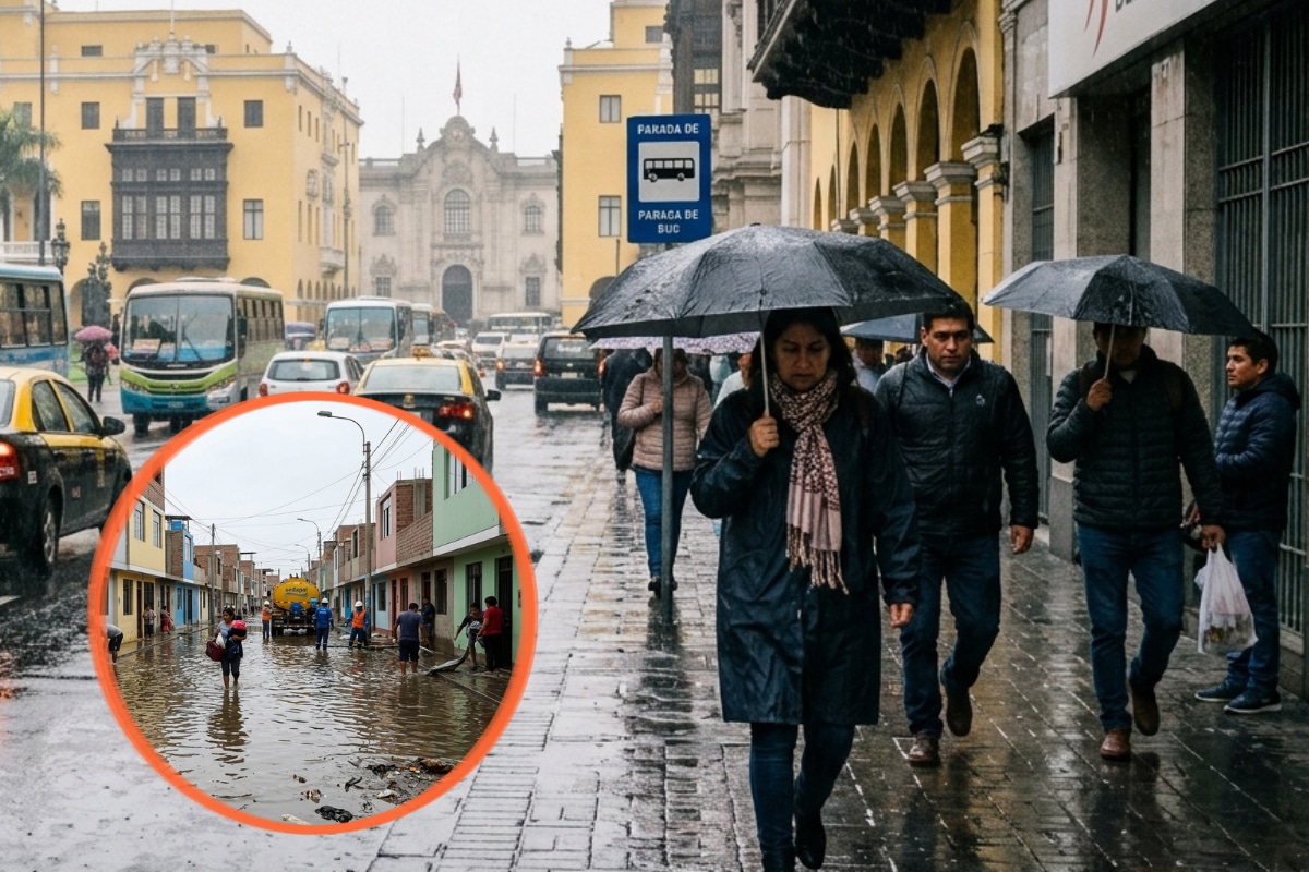 El sol no salió en Lima y la llovizna sorprendió a los ciudadanos. Foto: IA.