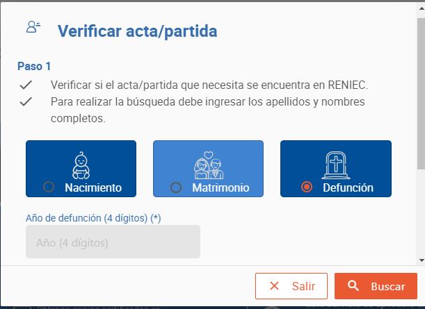 Elige la opción “Defunción” y llenas los datos requeridos. Recuerda que debes tener la fecha exacta del fallecimiento.