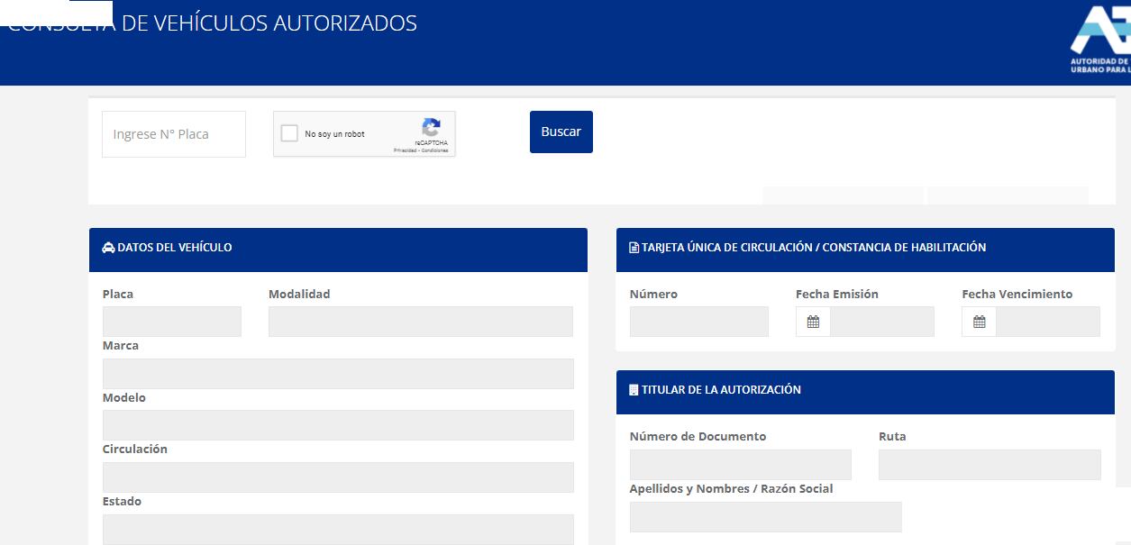Consulta de vehículos autorizados. Foto: ATU