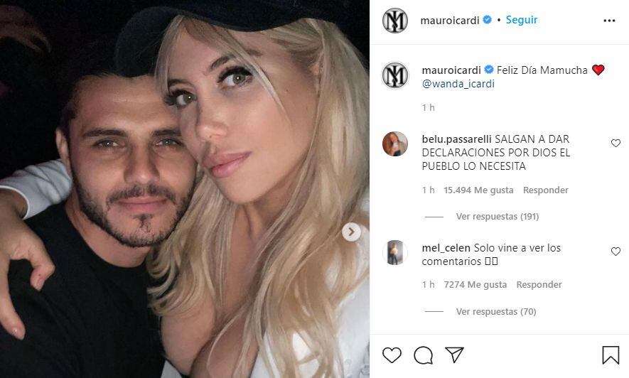 Mauro Icardi habría sido ‘perdonado’ por Wanda Nara y la saluda por el Día de la Madre