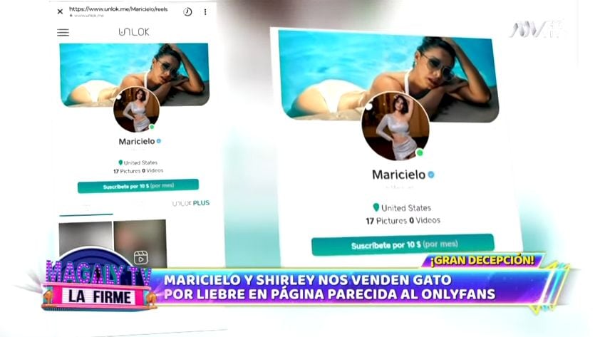Maricielo Effio tiene cuenta en Unlok, según pudo confirmar el programa de Magaly Medina. (Foto: Captura)