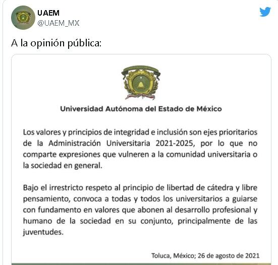 Comunicado de la Universidad Autónoma del Estado de México se volvió. Google Maps / Redes)