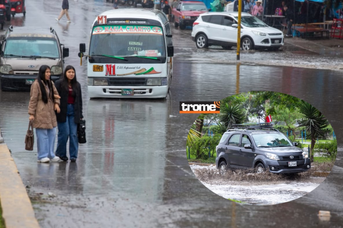 La llovizna que duró varias horas causó mayor afectación en vías y hogares de Villa El Salvador y Villa María del Triunfo. (Foto: Fernando Sangama / Compos: Isabel Medina / Trome).