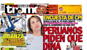 PERUANOS PIDEN QUE DINA SE VAYA A SU CASA