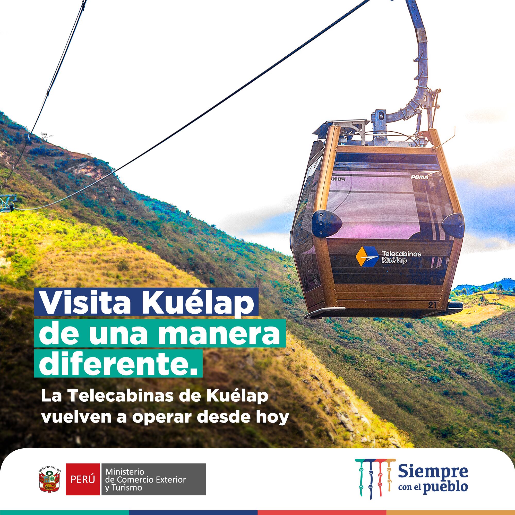 Hoy reinician operaciones las Telecabinas de Kuélap. Foto: Mincetur