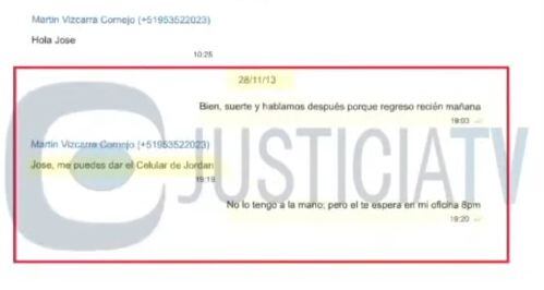 Chat entre Martín Vizcarra y José Manuel Hernández luego del supuesto acuerdo con ICCGSA para las coimas.