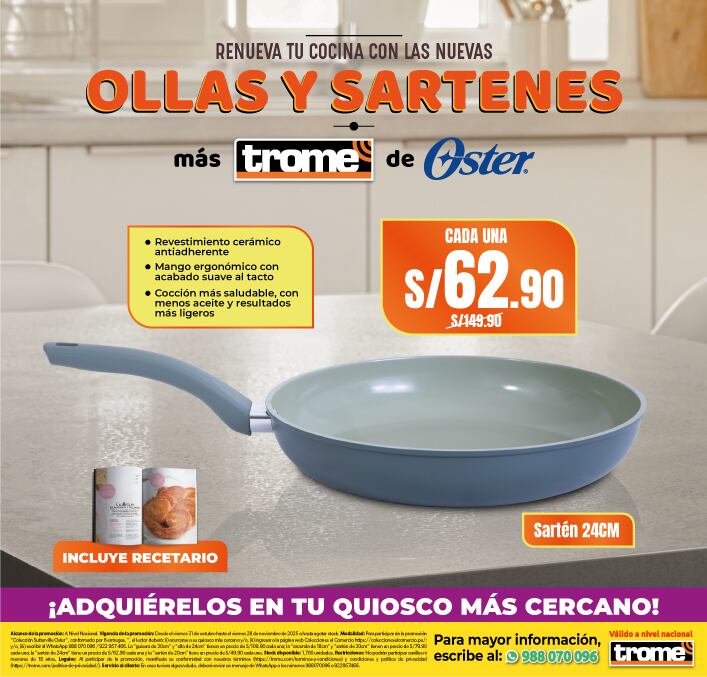 Oster lanza su nueva colección de ollas y sartenes