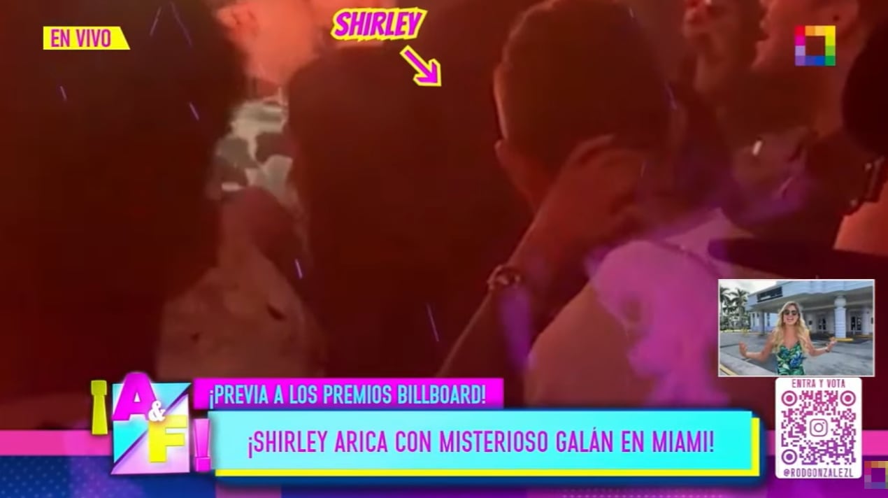 Shirley Arica en cariños y besos con misterioso galán en Miami.