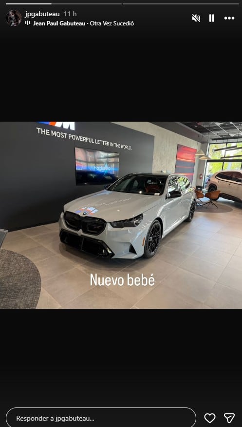 Jean Paul Gabuteau reaparece con su nuevo ‘bebé’, un auto.