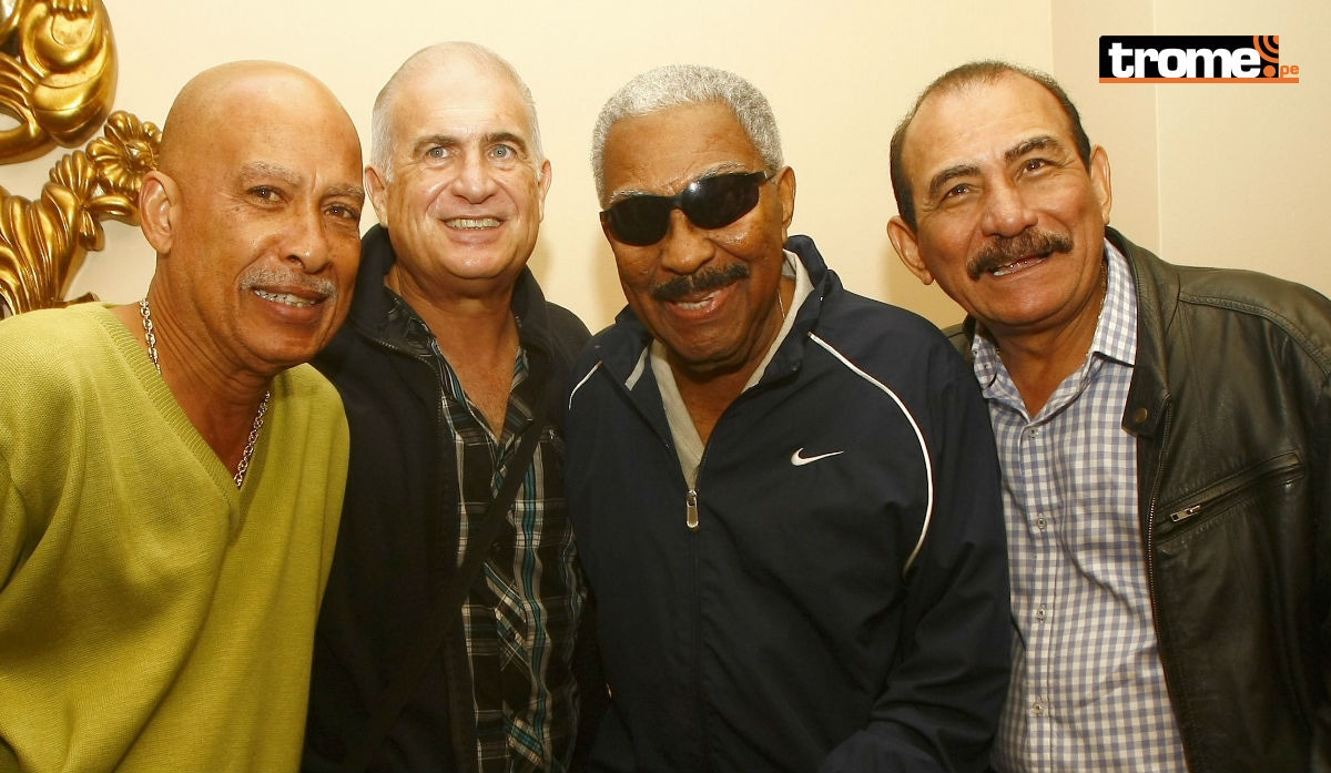 Rafael Ithier al lado Jerry Rivas y lo exvocalistas del Gran Combo, Papo Rosario y Charlie Aponte. (Fotos: Gec/ Redes sociales)