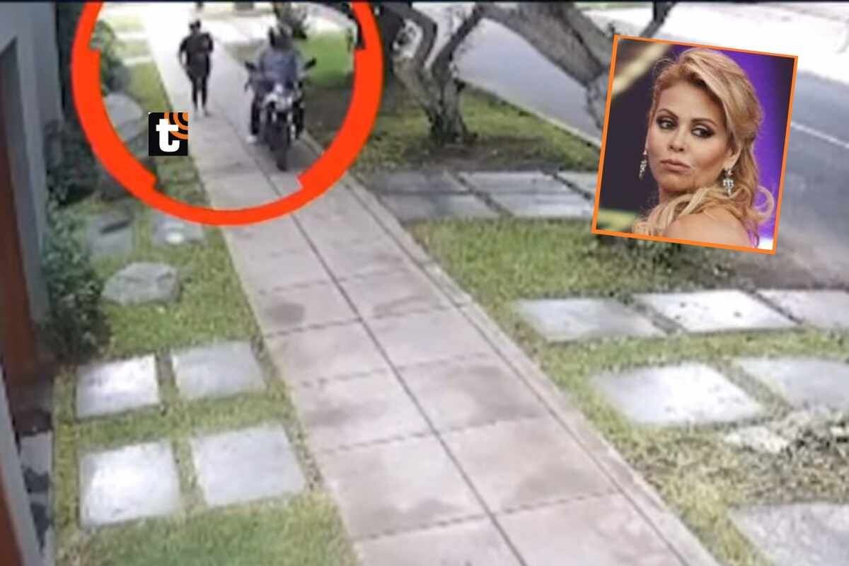 Cámara de seguridad registró el robo a Gisela Valcárcel. (Captura Magaly TV)