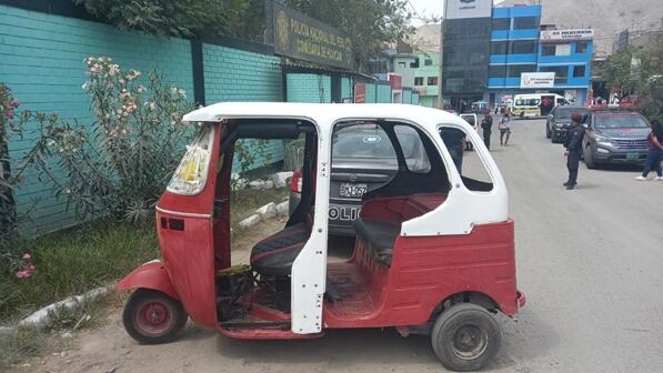 Mototaxi fue recuperada desmantelada.