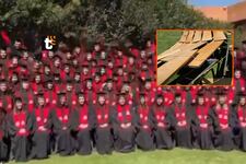 ¡Terrible accidente en graduación! Gradas colapsaron durante toma de foto a estudiantes universitarios