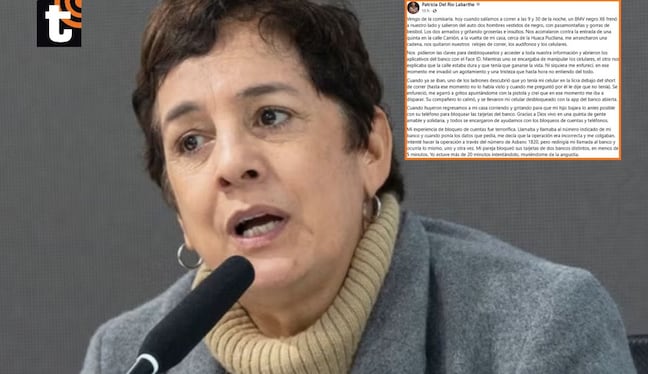 La comunicadora Patricia del Río reveló que fue víctima de un violento asalto.