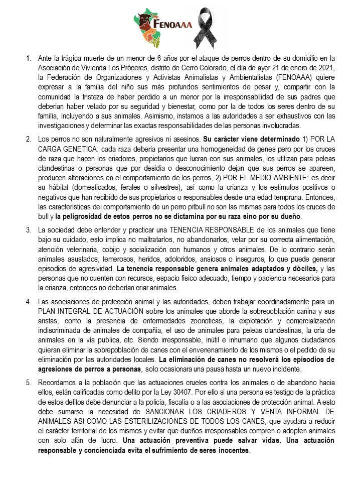 Comunicado de Fenoaaa