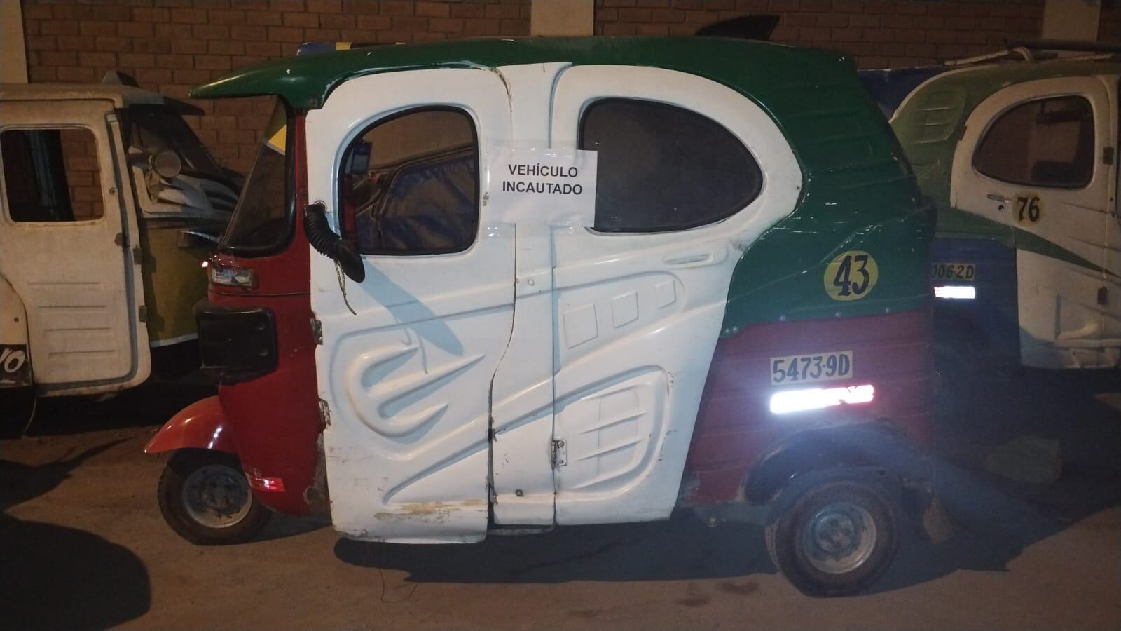 Mototaxi con el que se desplazaban en Carabayllo.