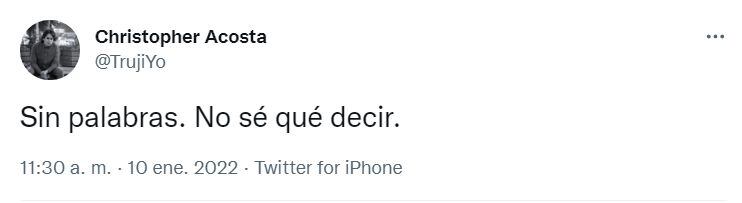 Christopher Acosta se pronunció luego de la condena en su contra. (Twitter)