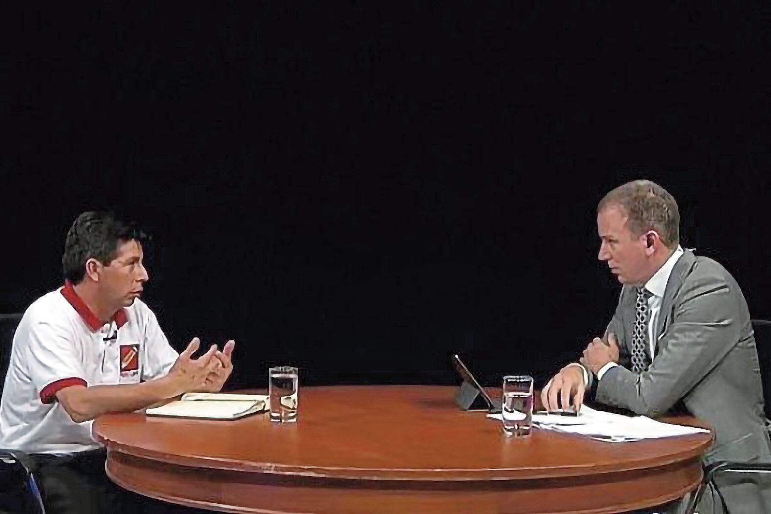 Deigo Acuña entrevistó a Pedro Castillo cuando solo tenía menos de un punto en las encuestas. (Captura TV)