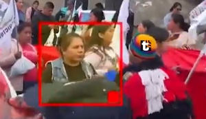 Hermana de Castillo es captada protestando en horario laboral: Cobra sueldo de S/ 4 mil del Estado